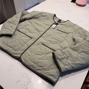 Quilted Jacket with Dark Trim bomber Liner NWT